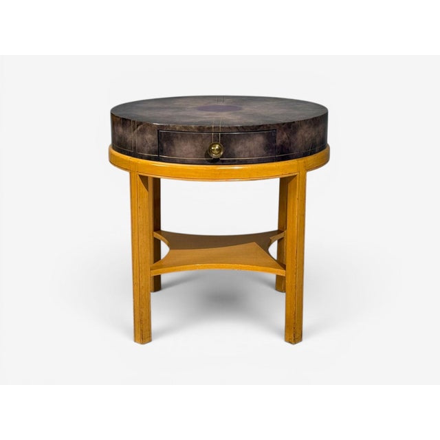 Tommi Parzinger, Nightstands, Bleached Mahogany, Leather, Usa, 1930s For Sale - Image 4 of 14