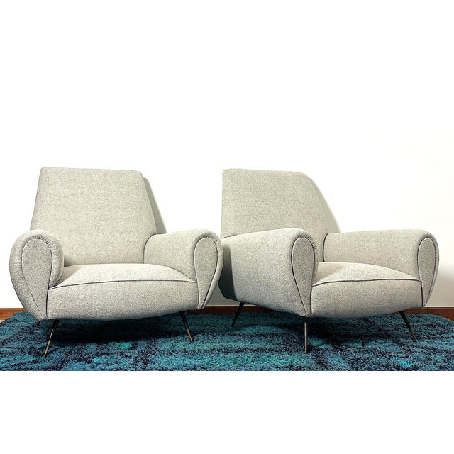 Wood Gigi Radice Armchairs by Minotti, Italy, 1950s, Set of 2 For Sale - Image 7 of 18
