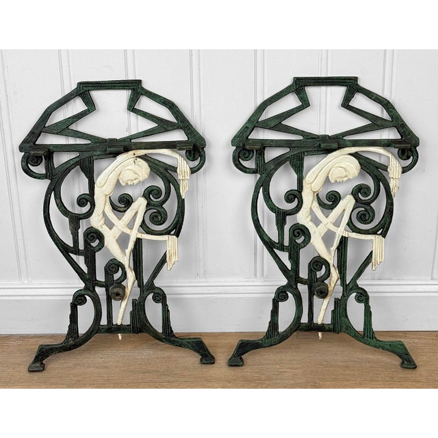 Vintage Art Deco Architectural Figural Jester Bench Sides - A Pair For Sale - Image 4 of 7