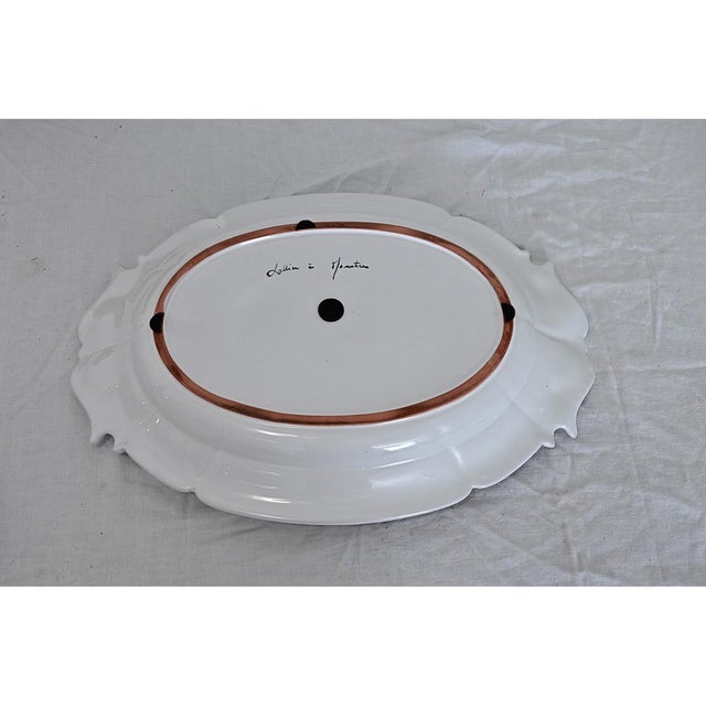 White French Vintage Lallier à Moustiers Faïence Tureen & Underplate For Sale - Image 8 of 10
