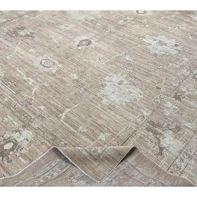 Traditional Handwoven Turkish Oushak Area Rug 9’0″ X 12’0″ For Sale - Image 3 of 9
