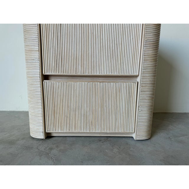 1980s Vintage Pencil Reed Rattan Nightstand For Sale - Image 5 of 12