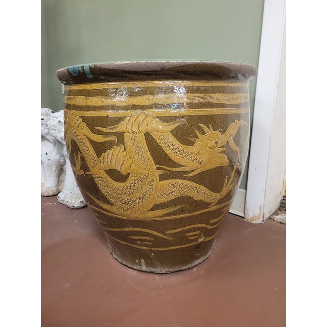 Vintage Ceramic Chinese Dragon Planter For Sale - Image 10 of 10