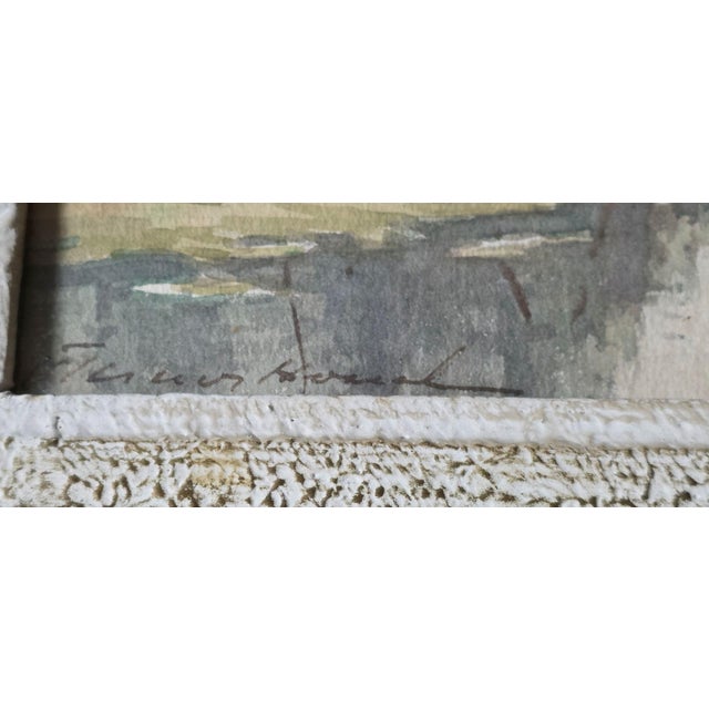 Claude Houal, Breton No. 52: Port Haliguen, 1950s, Watercolor, Framed For Sale - Image 4 of 7
