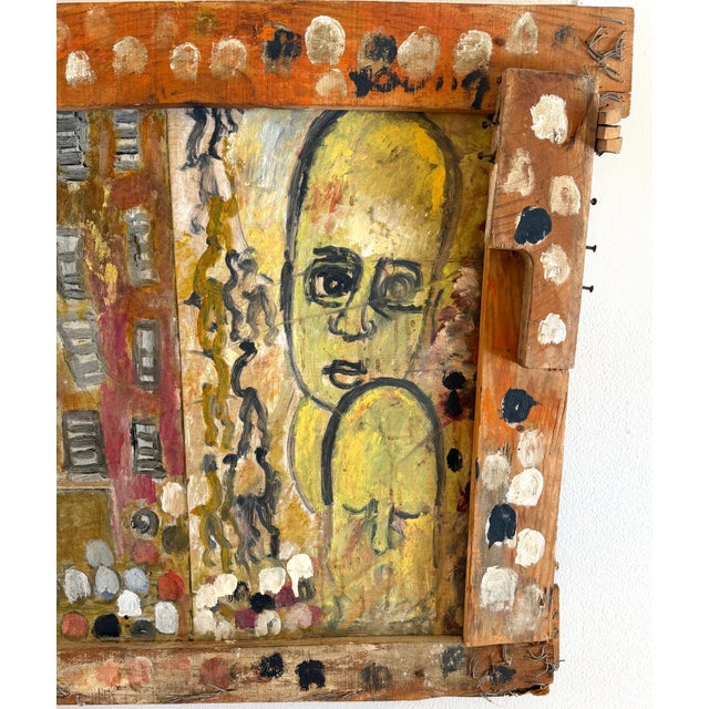 Purvis Young — Procession and Witness (Angels and Mourning), Mixed-Media Diptych For Sale - Image 11 of 18