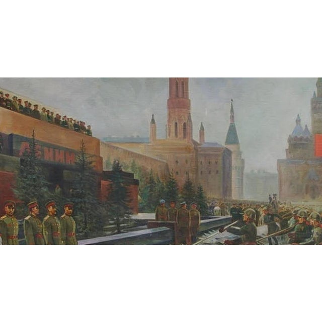 Soviet Parade Oil Painting, Original Socialist Realism Art, 1960s 154-290 For Sale - Image 6 of 6