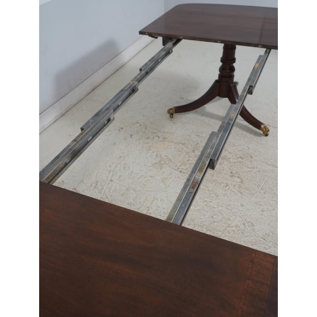 Henredon Georgian Walnut Double Pedestal Dining Table W. 3 Leaves For Sale - Image 9 of 18