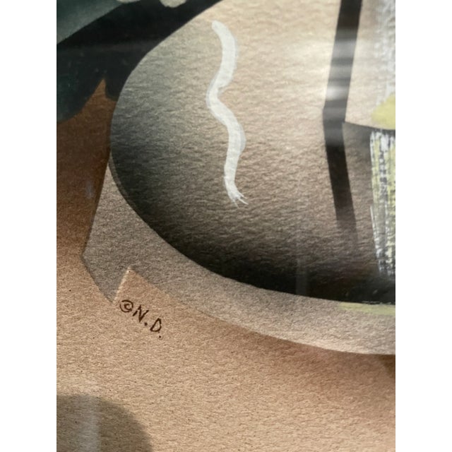 T.s. Harris Vintage Benjamin Harris Airbrush Watercolor Still Life Huntsman Painting For Sale - Image 4 of 7