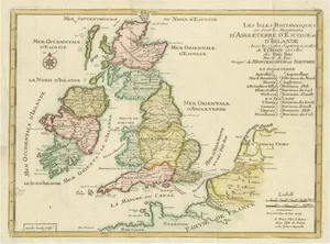 Antique Map of England and Ireland with Scotland and Wales, 1705