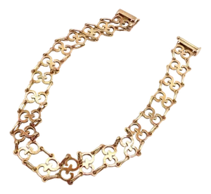 Vintage Gucci Yellow Gold Logo Bracelet
