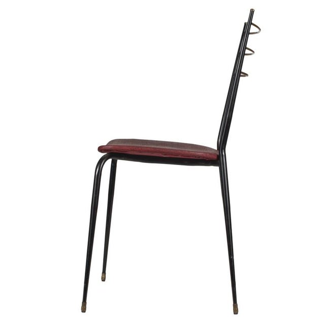 Italian Metal and Brass Side Chair, 1960s For Sale - Image 4 of 18