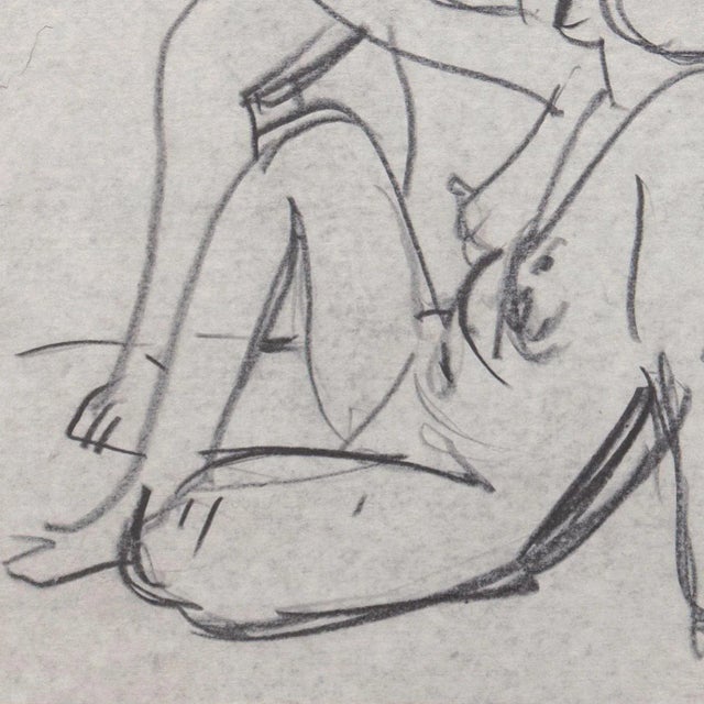 Mid-Century Modern 'Two Nudes' by Victor Di Gesu, Paris, Louvre, Salon D'Automne, Academie Chaumière, Los Angeles County Museum of Art, San Francisco Art Assocation For Sale - Image 3 of 9