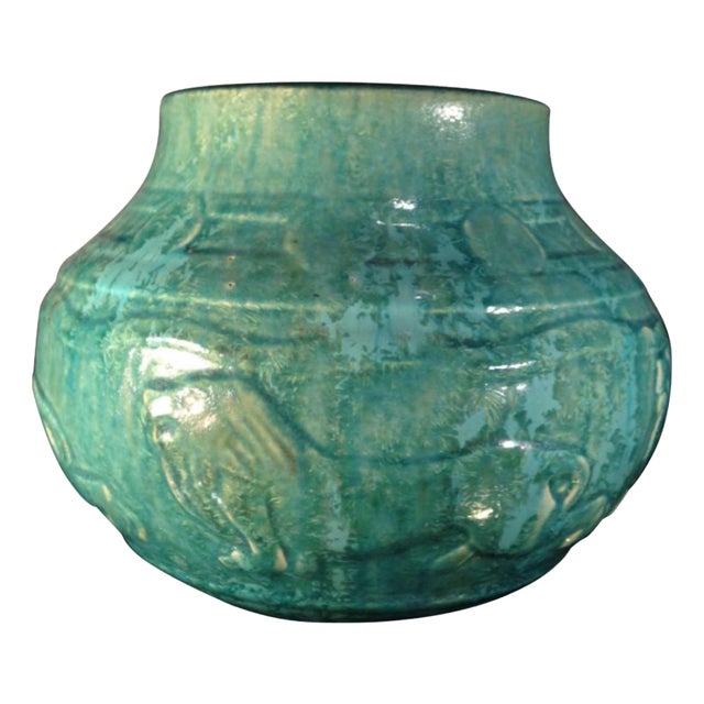 Art Deco Lions Vase in Bouffioulx Sandstone by Roger Guérin, 1930s For Sale