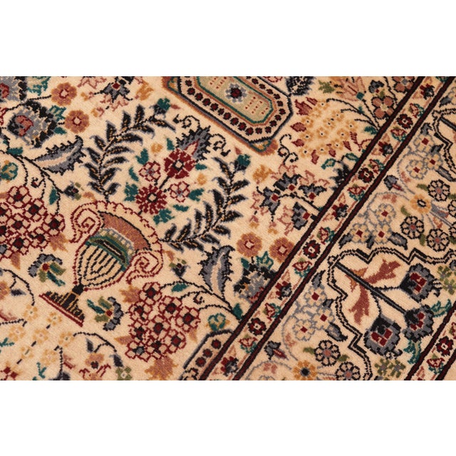 1990s Shabby Chic 1990's Pak-Persian Beige/Grey Wool Rug - 6'1'' X 9'1'' For Sale - Image 5 of 9