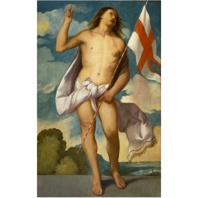 Follower of Tiziano Vecellio, Resurrection of Christ, 1600, Oil on Canvas For Sale - Image 10 of 12