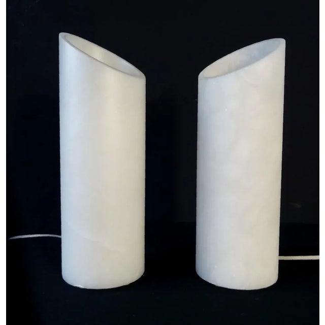 Vintage Table Lamps in Marbled Alabaster, 1970s, Set of 2 For Sale - Image 11 of 11