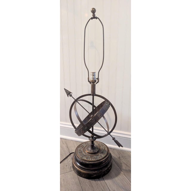 Metal Bronze Frederick Cooper Zodiac Lamp For Sale - Image 7 of 8