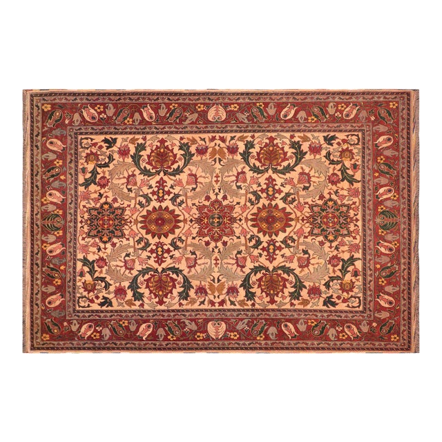 1960s 1960s Antique Tribal Kargahi Beige/Rust Hand Knotted Rug For Sale