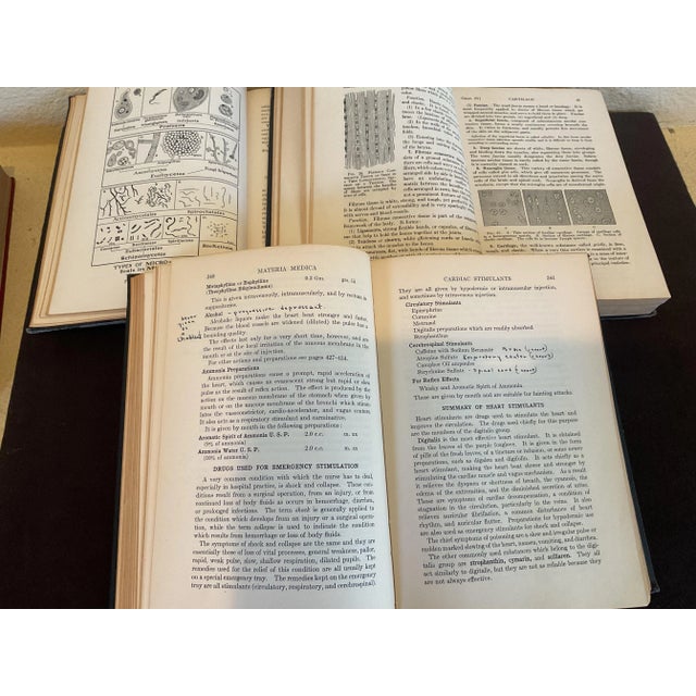 A Set of Vintage Textbooks, Leather Bound, a Collection of Three (3) For Sale - Image 11 of 12