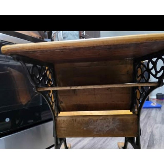 Metal Authentic 19th-Century Cast Iron and Wood School Desk – Grand Rapids, MI (1885) For Sale - Image 7 of 8