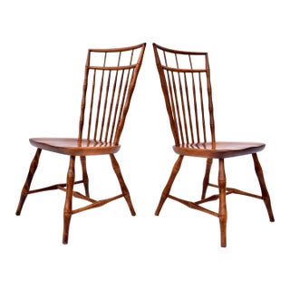 Nichols & Stone Birdcage Windsor Dining Chairs, Faux Bamboo For Sale