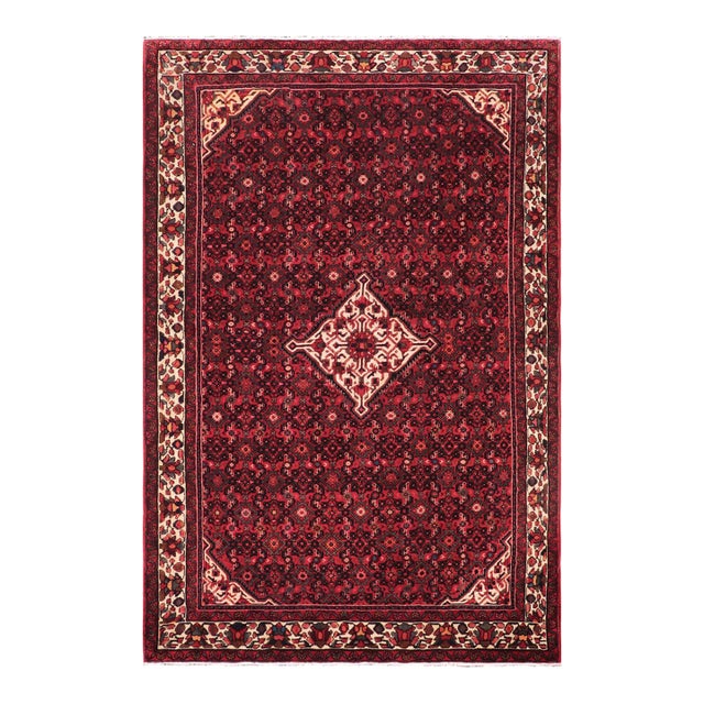 Shabby Chic Persian Tabriz Red/Beige Wool Rug - 7'0'' X 9'8'' For Sale
