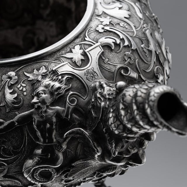 Antique Italian Silver Three Piece Tea Set by G.Accarisi, 1890, Set of 3 For Sale - Image 14 of 18