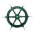 Vintage Nautical Handcrafted Green Wooden Ship Wheel With Aluminium Hub & Handle For Sale