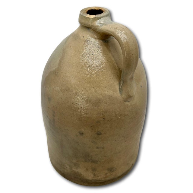 Beautiful Antique American Blue Flower Decorated 3 Gallon Size Stoneware Jug by E & L P Norton in Bennington Vermont For Sale - Image 16 of 18