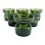 Set of 6 Vintage Dansk Denmark Ihq Green Glass Stackable Candle Holders - Jens Quistgaard MCM For Sale