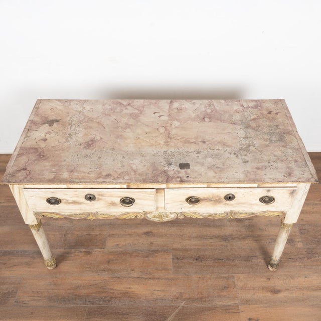 19th Century Original Painted Portuguese Console Table With Two Drawers For Sale - Image 4 of 18