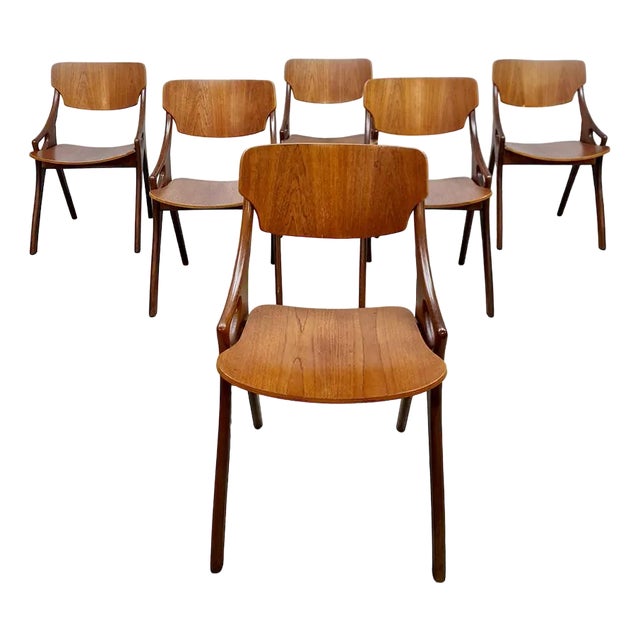 Vintage Danish Dining Chairs by Hovmand Olsen for Mogens Kold, 1960s, Set of 6 For Sale