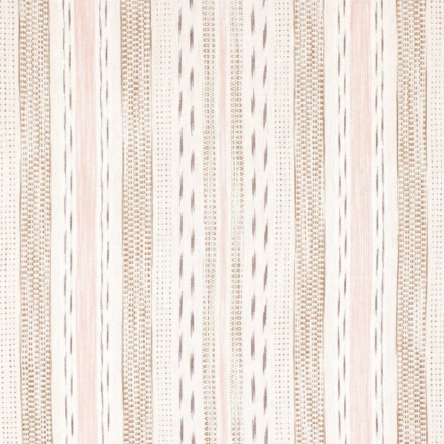 Not Yet Made - Made To Order Sample - Schumacher Mirza Ikat Stripe in Blush on Natural For Sale - Image 5 of 5