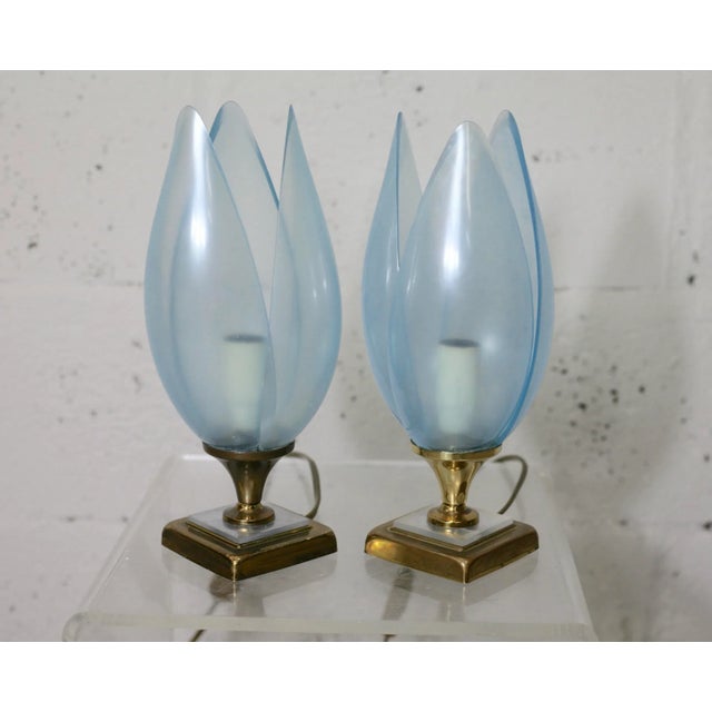 Blue Table Lamps from Rougier, 1970s, Set of 2 For Sale - Image 15 of 18