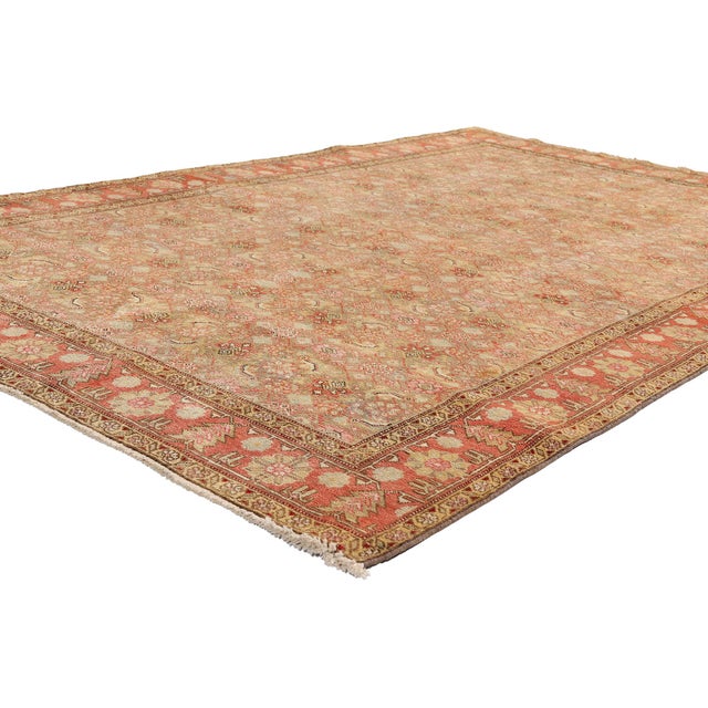 61524 Antique Persian Tabriz Rug, 05'04 x06'08. The Gilded Herati Estate: An Antique Persian Tabriz Masterpiece of...