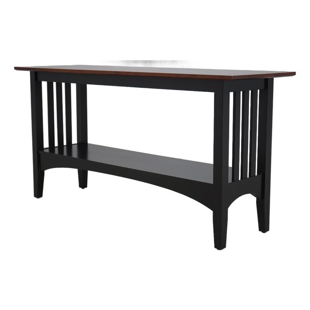 Ethan Allen 2 Tier Mission Style Console Table For Sale