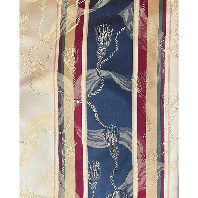 English 2 Pair Stripe Jacquard Draperies For Sale - Image 3 of 3