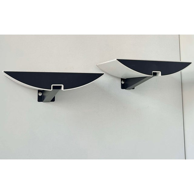 Modern Wall Lights in Black and White Lacquered Metal, 1980, Set of 2 For Sale - Image 14 of 14