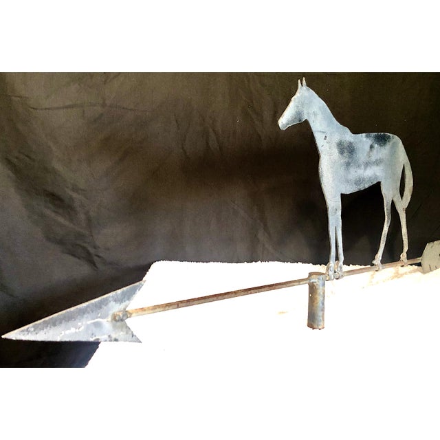 Metal Antique American Folk Art Horse Silhouette Weathervane For Sale - Image 7 of 7