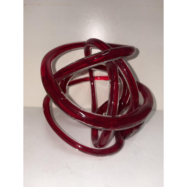 Glass Love Knot Sculpture, 1950 For Sale - Image 7 of 11