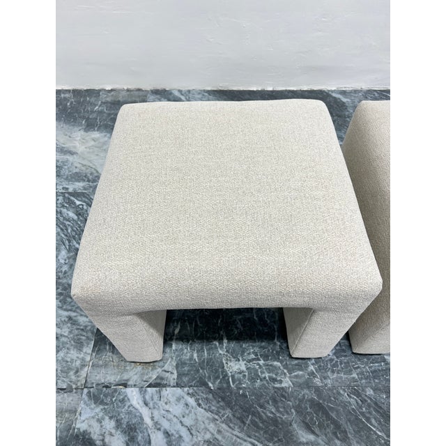 Mid-Century Modern Upholstered Waterfall Stools or Benches, 1970s - a Pair For Sale - Image 9 of 13