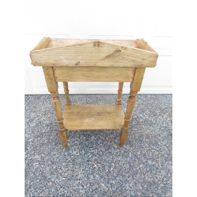Antique English Rustic Pine Table or Wash Stand For Sale - Image 9 of 17