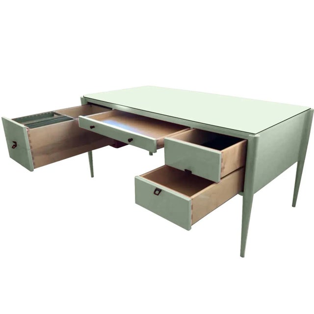 Mid 20th Century Lacquered Mint Green Writing Desk Chairish