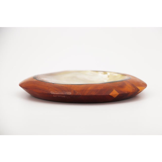 Brown Shell and Teak Root Wood Card Receiver or Trinket Tray in the Style of Alexandre Noll, France, 1950s For Sale - Image 8 of 13