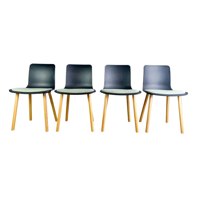 Hal Chairs in Wood with Seat Cushions by Jasper Morrison for Vitra, Set of 4 For Sale