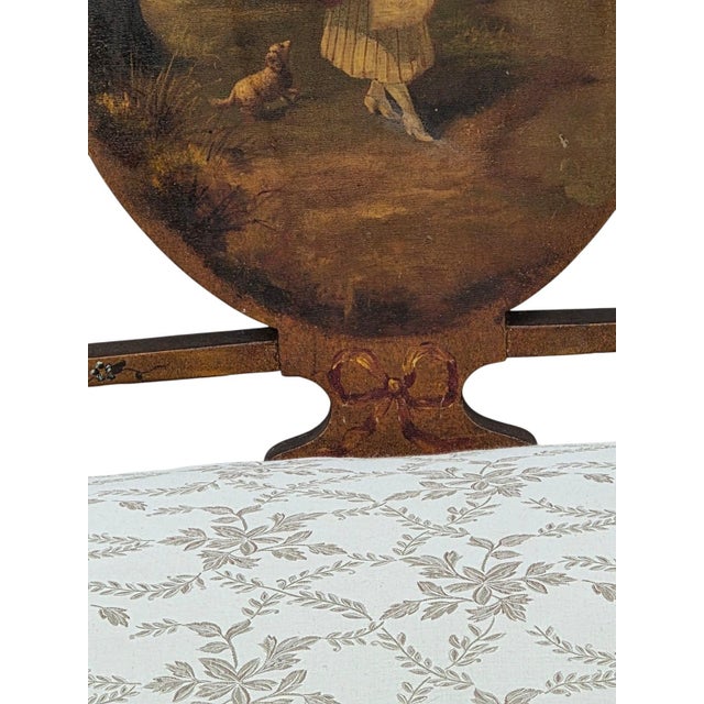 19th Century French Louis XV Style Hand-Painted Romantic Settee / Loveseat For Sale - Image 12 of 18