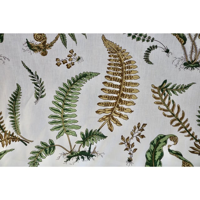 Scalamandre Fsbrics Linen Greens on Ivory Designed by Elsie De Wolf For Sale In Charlotte - Image 6 of 7