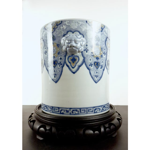 A Large Chinese Porcelain Tao Tie Handles Bitong For Sale - Image 4 of 10