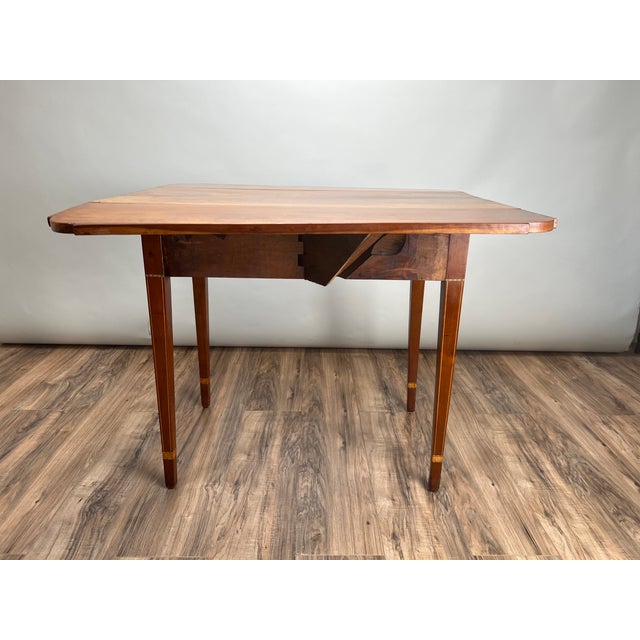 Antique Hepplewhite Inlaid Maple Drop Leaf Table C. Early 19th Century For Sale - Image 12 of 12