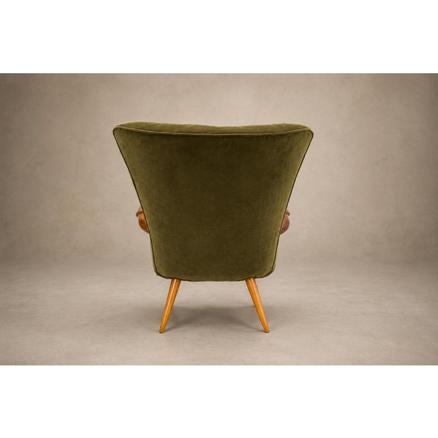 Giuseppe Scapinelli Sculptural Caviúna & Olive Green Mohair Armchairs, Brazilian Modern, 1950s For Sale - Image 9 of 18